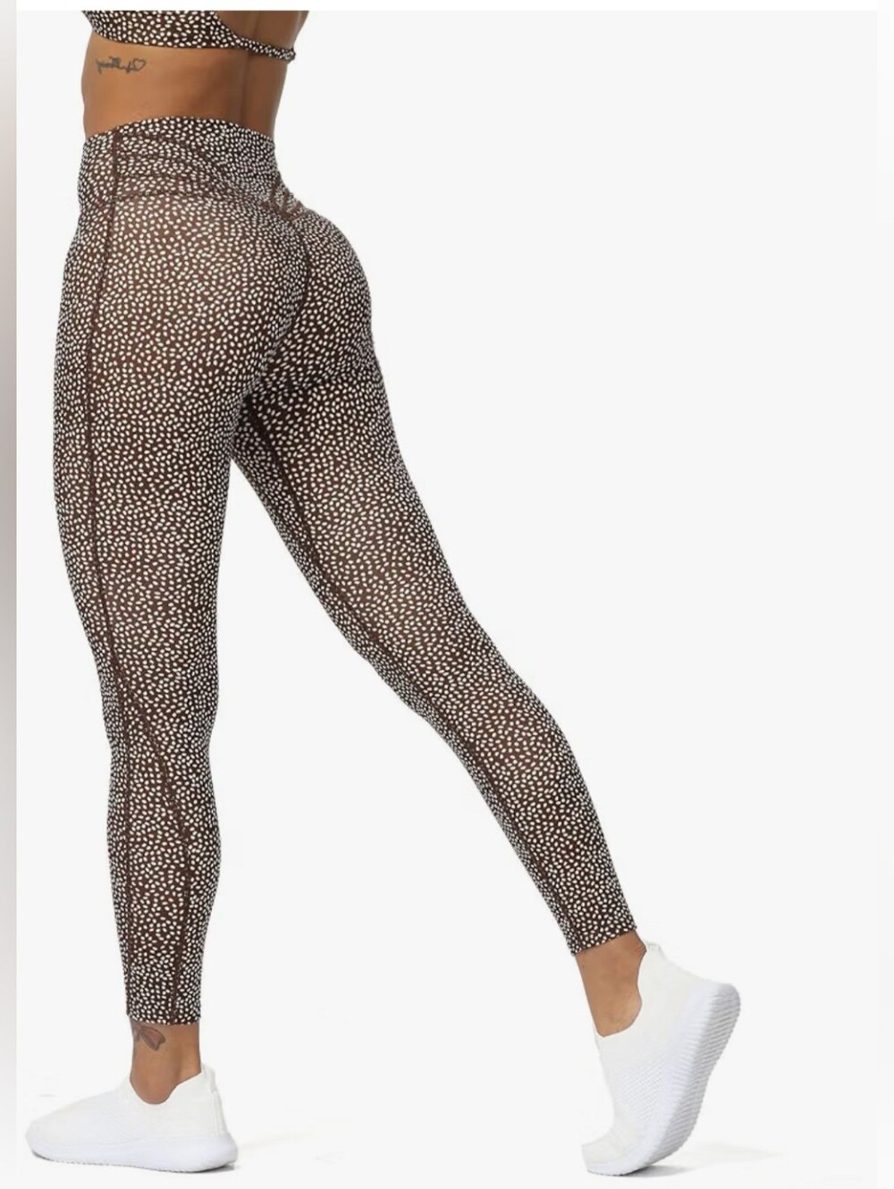 High-Rise Brown Speckle Leggings - Women. L. Like New